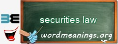WordMeaning blackboard for securities law
